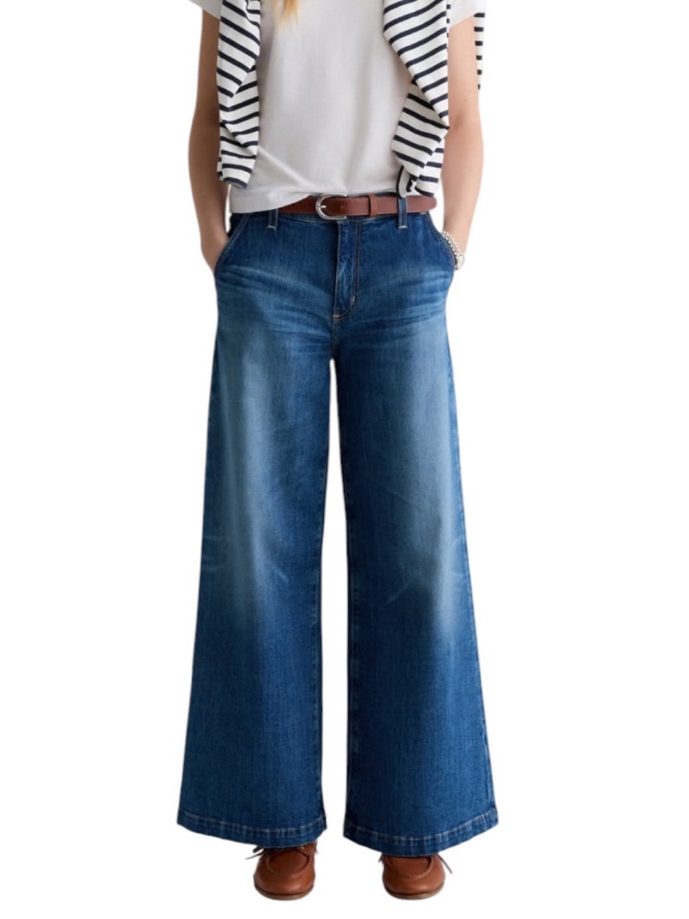 AG Adriano Goldschmied Stella Ankle Low Slung Palazzo Jeans NWT Size 31 Wide Leg